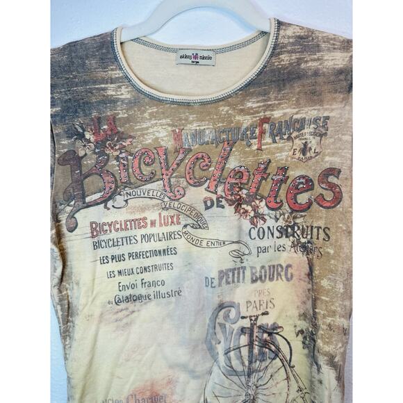 Vtg Y2K Western Boho Skinny Minnie Youth Large Baby Tee Whimsy - Picture 2 of 6